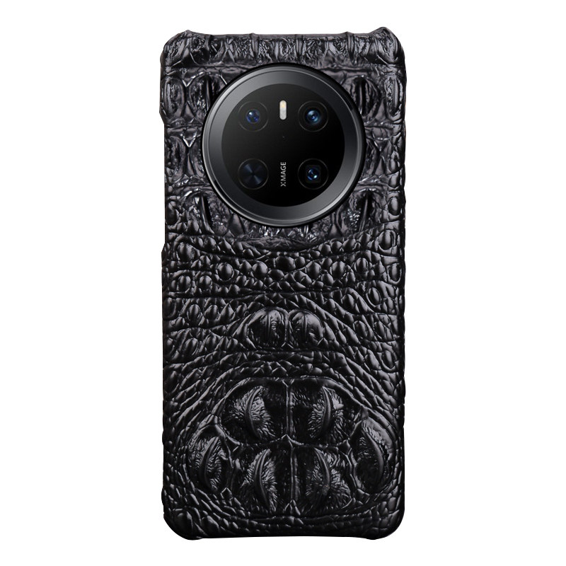 月梵希适用华为Mote70鳄鱼头骨纹华为Mote70pro商务至臻3D鳄鱼Mote70pro+真皮Mote70保时捷设计半包手机壳