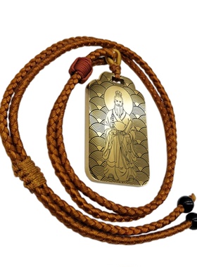 姜太公吊坠男款钛钢项链道家挂件