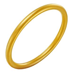 金至尊古法黄金手镯女硬金足金生日礼物送老婆妈妈素圈光面金镯子