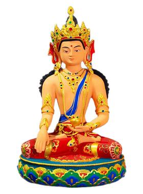彩绘释迦牟尼佛铜像摆件11寸雕像