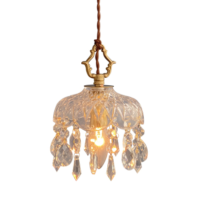 全美一丁水晶床头玻璃雕刻小吊灯