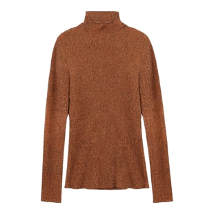 利达 NEW DADADA【波澜不惊】复古蓝色高领套头修身针织衫女上衣