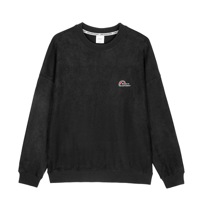 GWIT 美式复古麂皮绒冬季重磅打底上衣套头衫加绒加厚圆领卫衣男