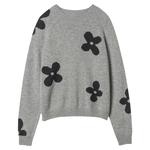 思诺芙德羊绒衫女灰色四叶草山羊绒毛衣重工针织衫外套厚羊毛衫