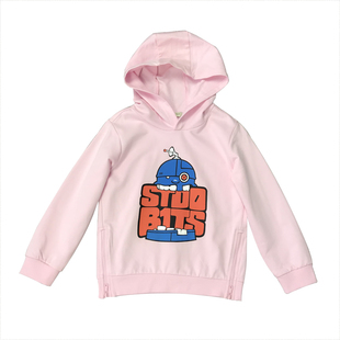 马其顿童装男女童春季连帽卫衣卡通印花纯棉带帽衫休闲套头衫上衣