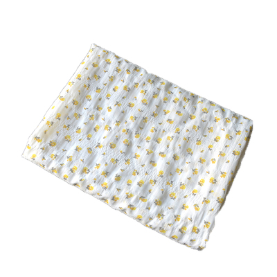 橘黄小小花暗格雪纺连衣裙diy