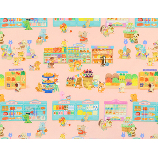 日本yukiemon松浦进口60支纯棉面料动物超市卡通柔软舒适手工服装