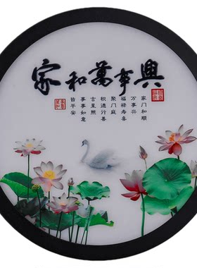 新款楼梯壁灯新中式客厅背景墙壁灯卧室床头灯书房过道圆形壁画灯