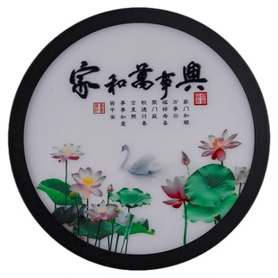 新款楼梯壁灯新中式客厅背景墙壁灯卧室床头灯书房过道圆形壁画灯