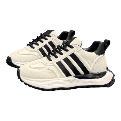 鞋子男2025新款冬季加绒运动休闲鞋潮流百搭三条杠复古厚底溶解鞋