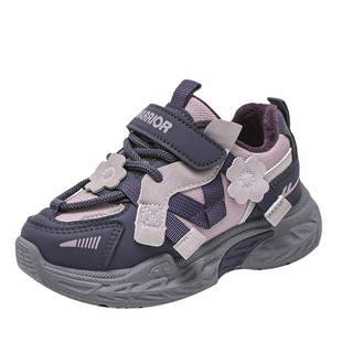 回力童鞋女童冬鞋女款加绒运动鞋老爹2025新款秋冬皮面儿童二棉鞋