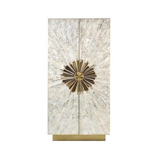 轻奢高档酒柜贝母客厅靠墙别墅现代高级感灯带玻璃储物抽屉餐边柜