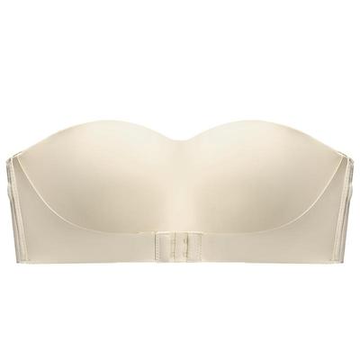 前扣无肩带内衣女聚拢防滑美背