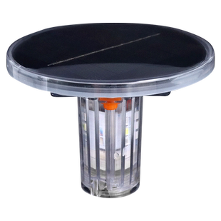 船上太阳能警示灯led闪光灯爆闪灯船用航标灯蓝绿白红三色信号灯