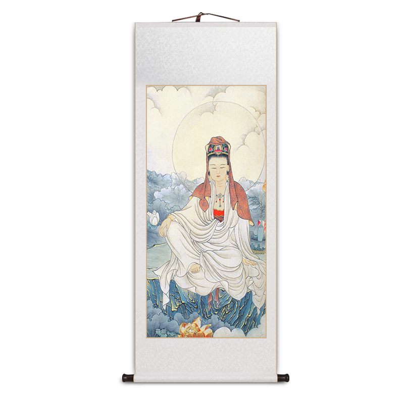 南海观世音菩萨画像卷轴挂画