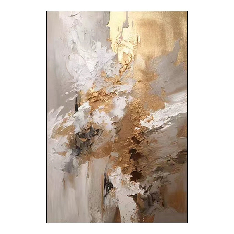 纯手绘轻奢抽象肌理客厅油画