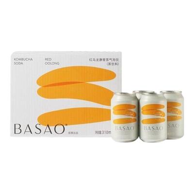 BASAO佰朔 红/黑乌龙康普茶气泡饮发酵茶碳酸饮料310ml*12罐