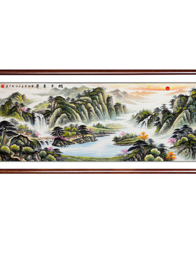 客厅挂画山水画字画手绘