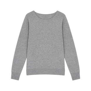 pusumede 质感系列 1OO羊毛圆领针织衫女基础款宽松休闲打底毛衣