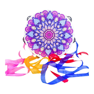 上铃鼓敦煌飞天手鼓新疆维吾尔族摇铃飘带流苏舞蹈奥尔夫打击乐器