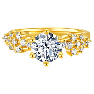 TSING轻珠宝【爱如星辰】黄金戒指999足金1克拉钻戒女求婚结婚戒