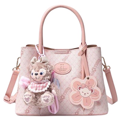 泰迪熊2025春季新款挂饰粉色花朵