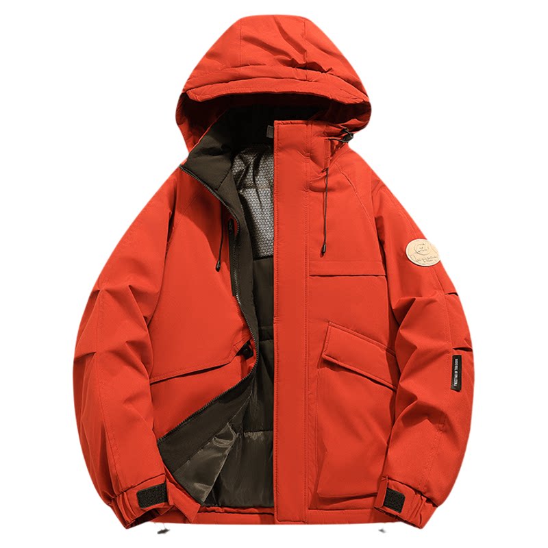 外贸原单石墨烯冲锋衣潮牌情侣连帽棉服防风防水登山服学生石墨烯