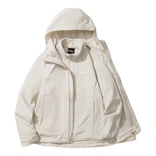 JackWolfskin狼爪25秋冬新款MOONRISE女抓绒三合一冲锋衣5031991