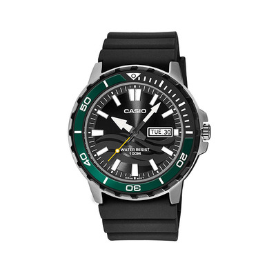 卡西欧剑鱼绿水鬼防水石英表