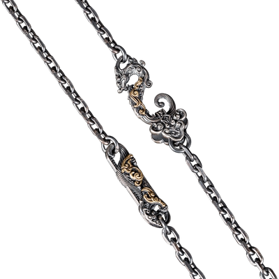 轻奢小众项链琢匠银男