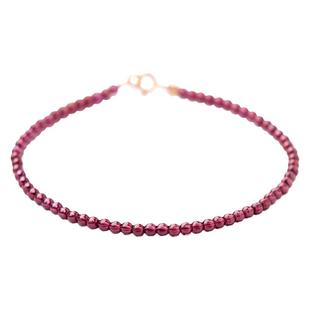 石榴石手链女 2mm极细手串酒红水晶散珠2025年新款爆款石榴石手串