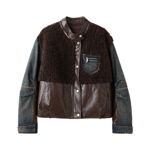 PENNYPENG混搭派克秋冬设计感拼接鹅绒羽绒服外套DG09113