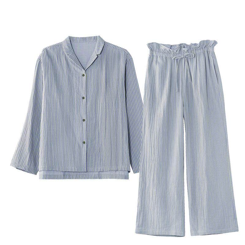 昊达男女双层纱纯棉家居服
