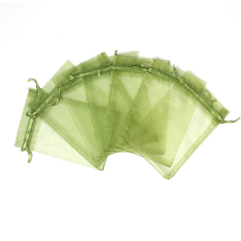 墨绿色蝴蝶机结欧根纱网纱袋香水口红赠品袋茉莉花香包袋伴手礼袋