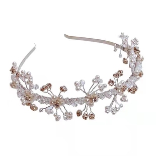 儿童头花饰品女童水钻发箍女孩公主头箍韩国花童礼服发饰演出配饰