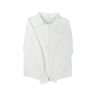 长袖jk衬衫加绒加厚女上衣刺绣内搭白色衬衣外套2025新款保暖冬季