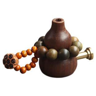 创意新中式复古胡桃木葫芦橱柜门衣柜抽屉柜子把手拉手免打孔拉手