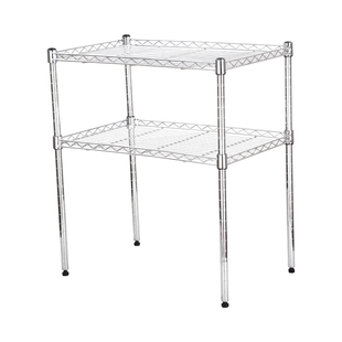 家用橱柜分层架厨房烤箱架微波炉架不锈钢色两层锅碗架衣柜分层架