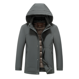 雪中飞羽绒服男2026新款脱卸内胆防寒服外套中年爸爸加厚鹅绒冬装