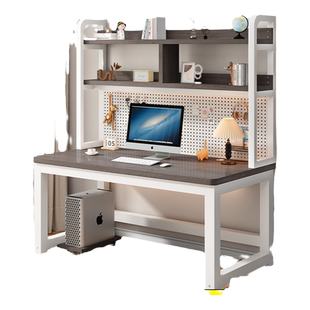 书桌书架一体电脑桌台式现代简约办公桌出租卧室家用学生写字桌子