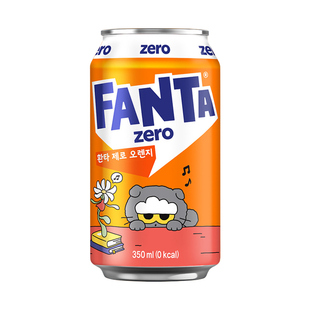 韩国进口FANTA×ZOA联名款芬达橙子菠萝味汽水网红0糖碳酸饮料