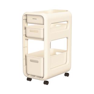 意可可书包置物架可移动小推车书本收纳架家用多层书桌学生滑轮柜