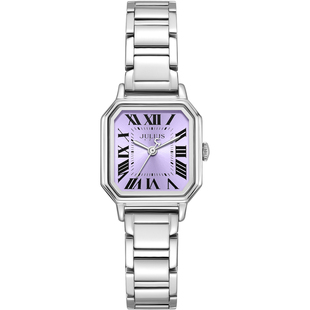 聚利时女士手表新款潮流时尚精钢表带小巧优雅秒针学生石英防水表