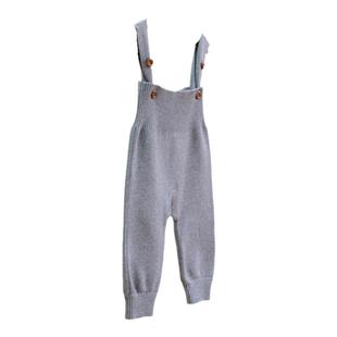 拉波米婴儿针织毛衣裤连体背带裤春秋2025新款童装男女宝宝长裤子