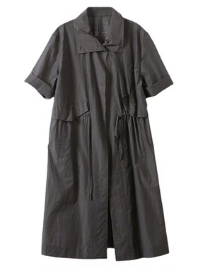 ASYUS后背字母印花中袖长风衣