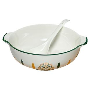 日式双耳汤碗家用盛汤大号陶瓷釉下彩加厚防烫酸菜鱼水煮鱼深汤盆