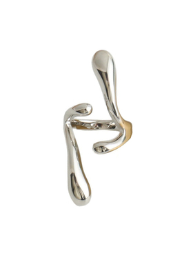 冷淡风熔岩液体流线开口食指戒指