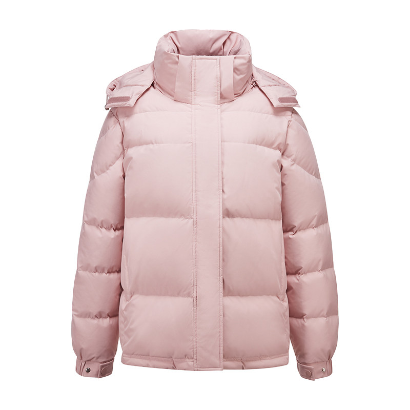 雅鹿女短款加厚保暖可拆帽羽绒服