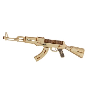 diy木制拼装仿真手枪模型 M4突击步枪儿童立体3D拼图益智玩具男孩