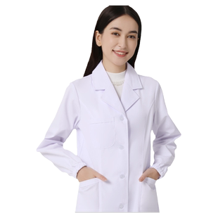冬季女款白大褂长袖医生服实验医师药店护士学生医院工作服白大衣
